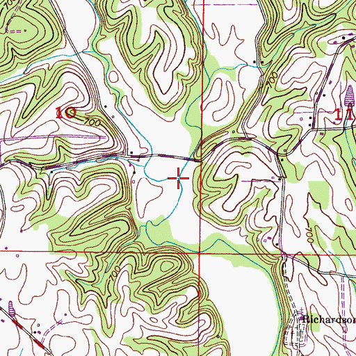 Topographic Map of Little Bluewater Creek, AL