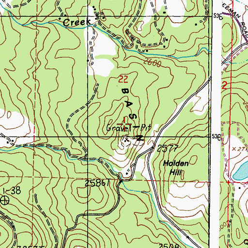 Topographic Map of Holden Hill, WA