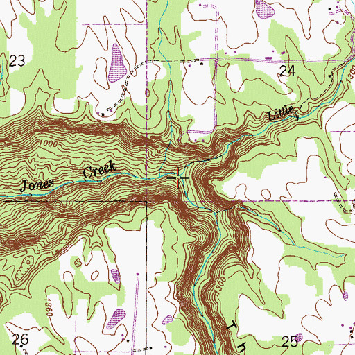 Topographic Map of Little Bryant Creek, AL
