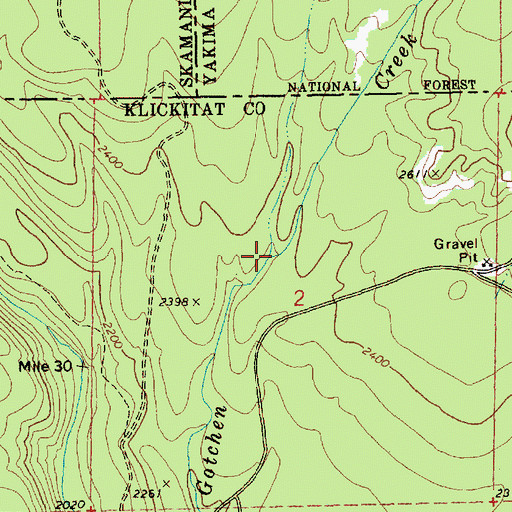 Topographic Map of Hole in the Ground Creek, WA