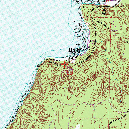 Topographic Map of Holly, WA