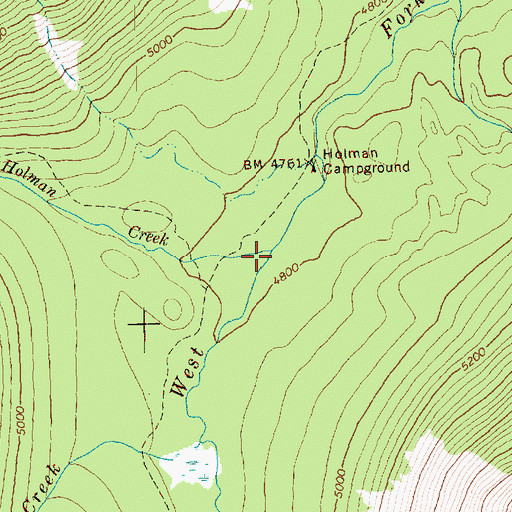 Topographic Map of Holman Creek, WA