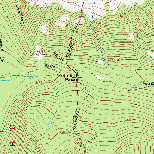 Topographic Map of Holman Pass, WA