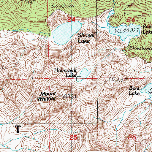Topographic Map of Holmstedt Lake, WA