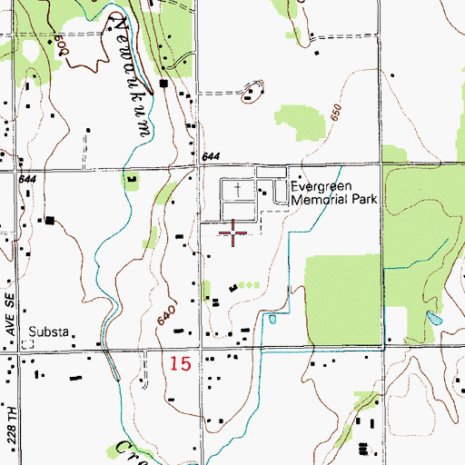 Topographic Map of Holy Cross Cemetery, WA