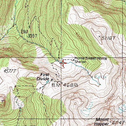Topographic Map of Home Sweet Home Shelter, WA