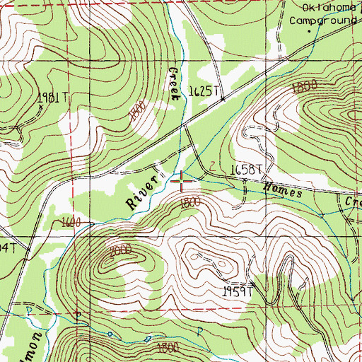 Topographic Map of Homes Creek, WA
