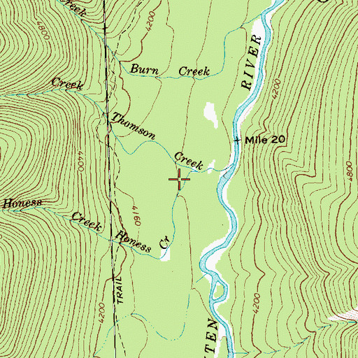 Topographic Map of Honess Creek, WA
