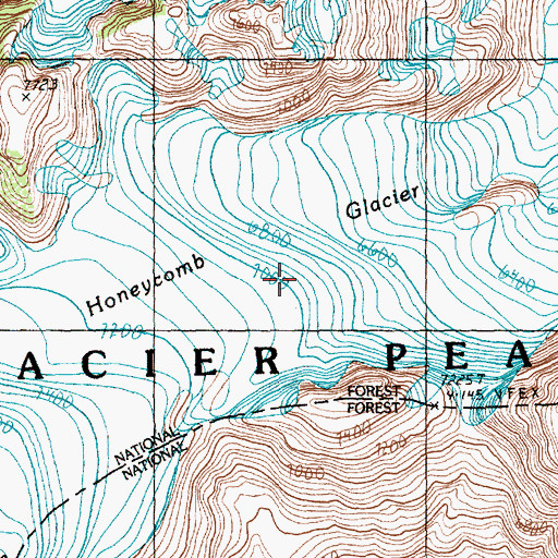 Topographic Map of Honeycomb Glacier, WA