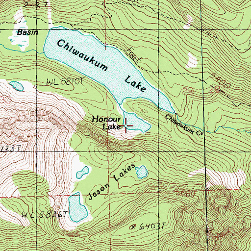 Topographic Map of Honour Lake, WA