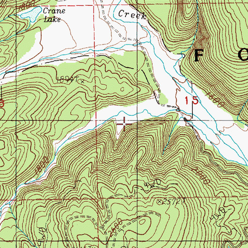 Topographic Map of Hoo Hoo Lake (historical), WA