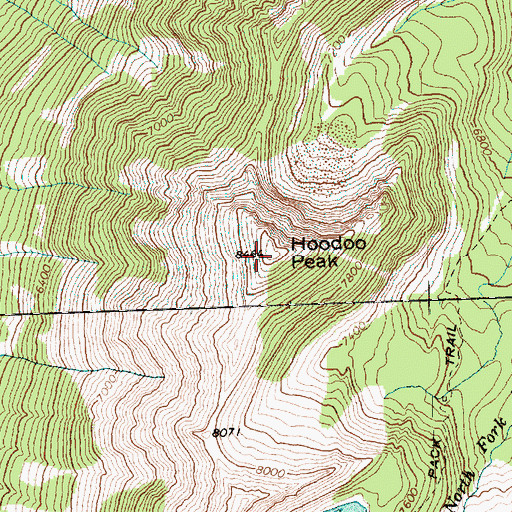 Topographic Map of Hoodoo Peak, WA