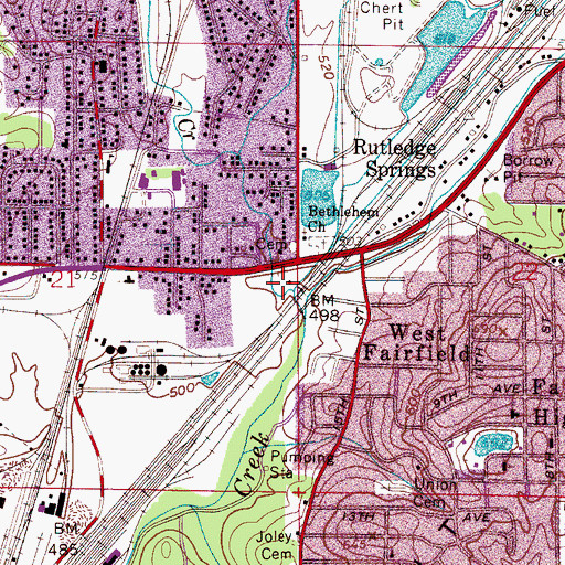 Topographic Map of Little Creek, AL