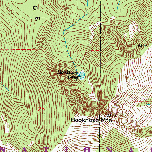 Topographic Map of Hooknose Lake, WA