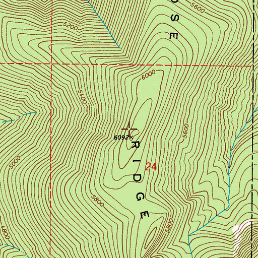 Topographic Map of Hooknose Ridge, WA