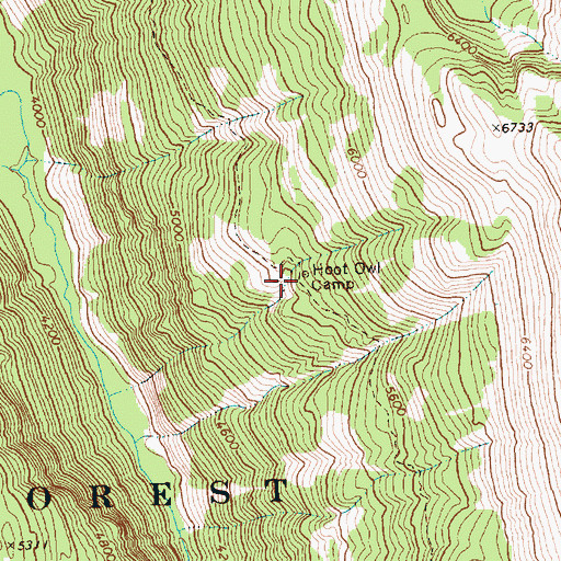 Topographic Map of Hoot Owl Camp, WA