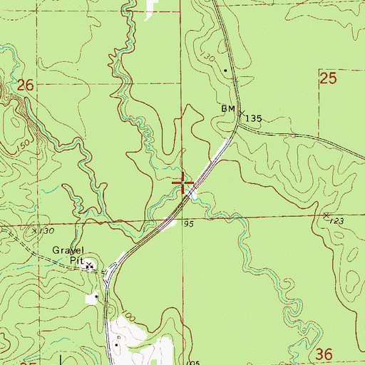 Topographic Map of Little Dry Creek, AL