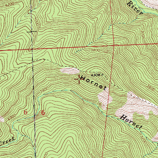 Topographic Map of Hornet Ridge, WA