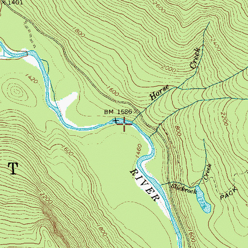 Topographic Map of Horse Creek, WA