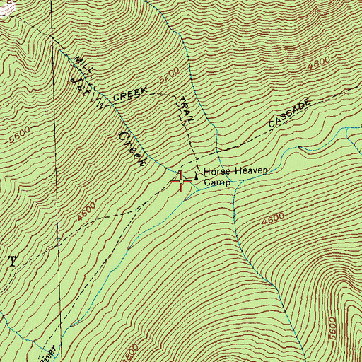 Topographic Map of Horse Heaven Camp, WA