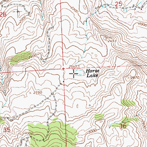 Topographic Map of Horse Lake, WA