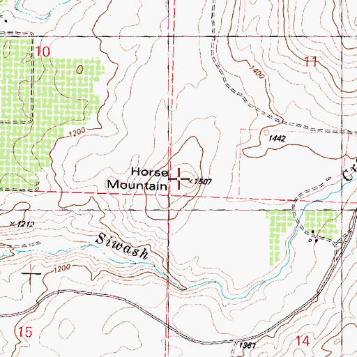 Topographic Map of Horse Mountain, WA