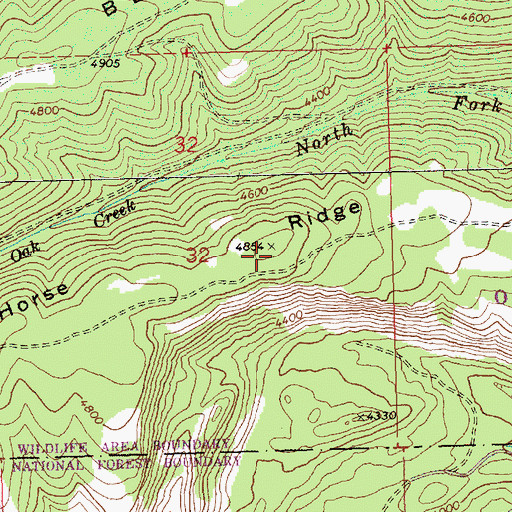 Topographic Map of Horse Ridge, WA
