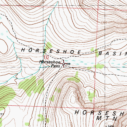 Topographic Map of Horsehoe Basin, WA