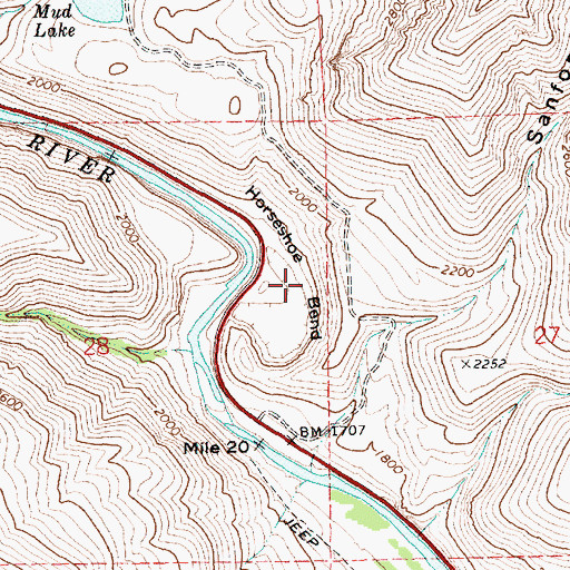Topographic Map of Horseshoe Bend, WA