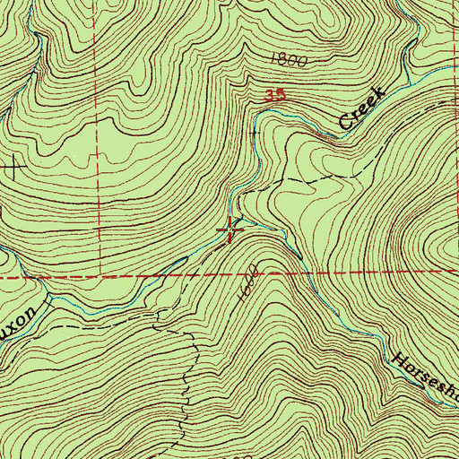 Topographic Map of Horseshoe Creek, WA