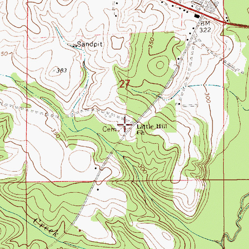 Topographic Map of Little Hill Church, AL
