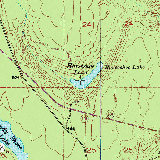 Topographic Map of Horseshoe Lake, WA