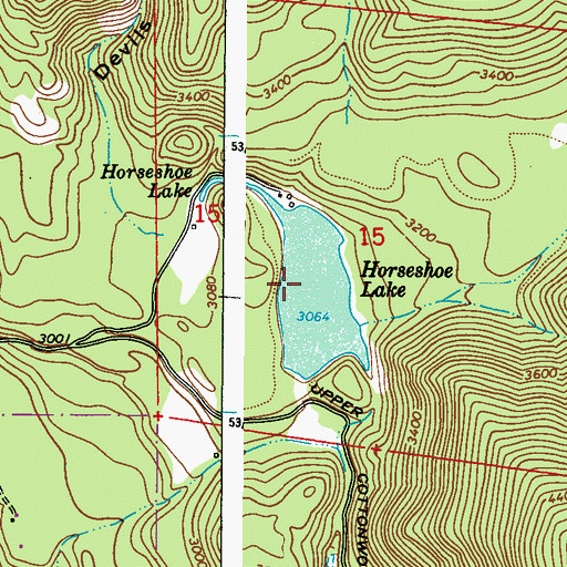 Topographic Map of Horseshoe Lake, WA