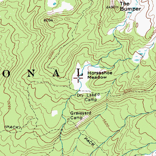 Topographic Map of Horseshoe Meadow, WA
