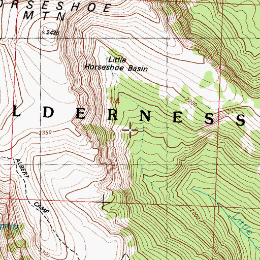 Topographic Map of Horseshoe Mountain, WA