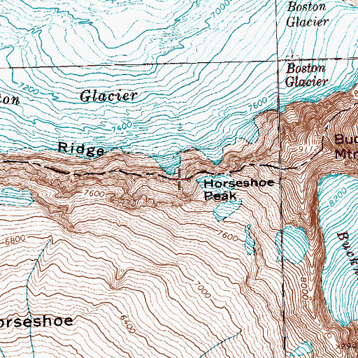 Topographic Map of Horseshoe Peak, WA