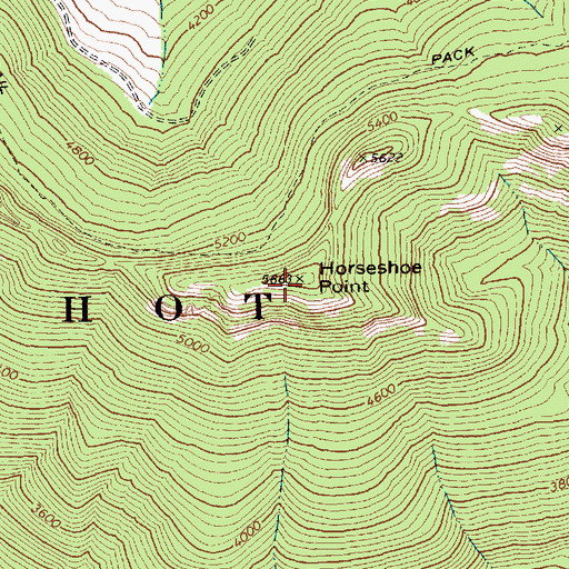 Topographic Map of Horseshoe Point, WA