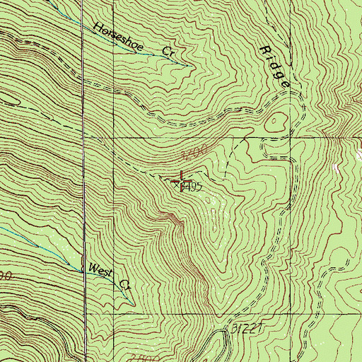 Topographic Map of Horseshoe Ridge, WA