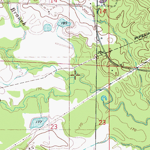Topographic Map of Little Kinterbish Creek, AL