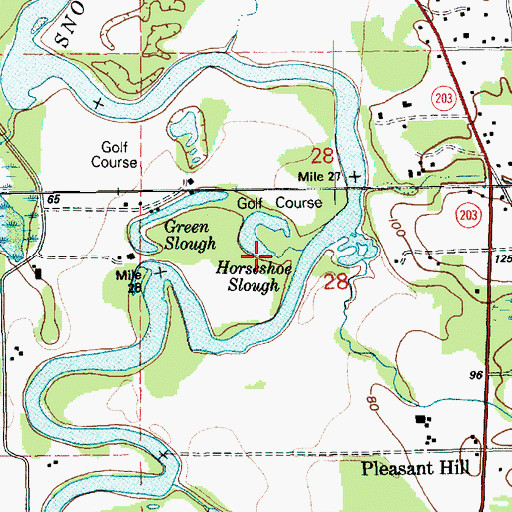 Topographic Map of Horseshoe Slough, WA