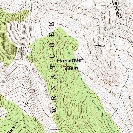 Topographic Map of Horsethief Basin, WA