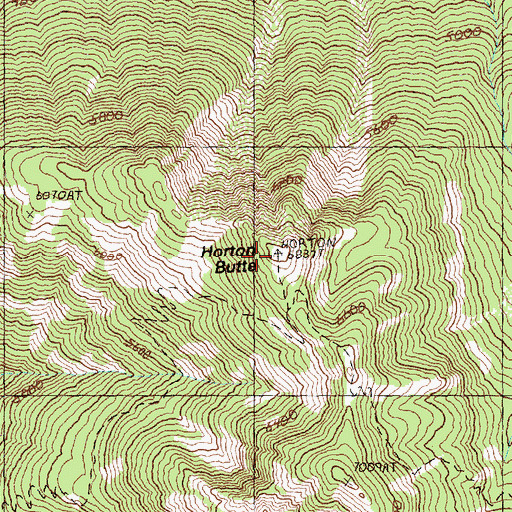 Topographic Map of Horton Butte, WA