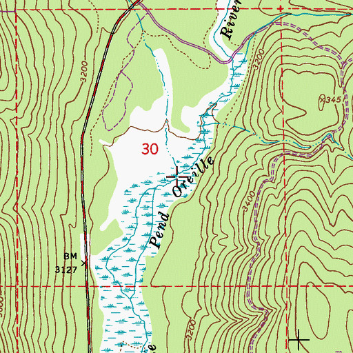 Topographic Map of Hosmer Creek, WA