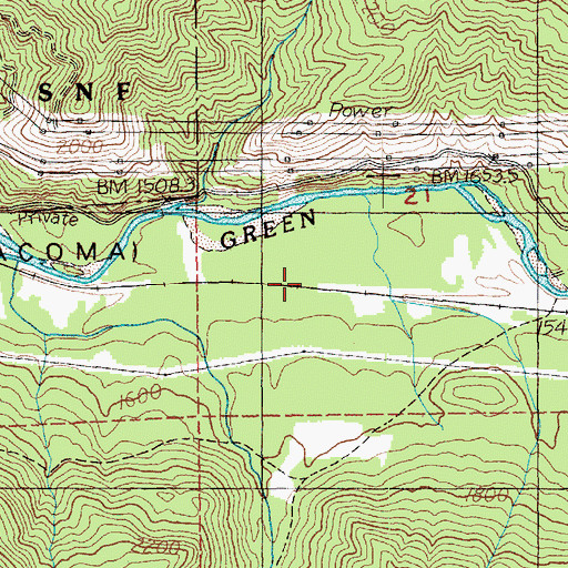 Topographic Map of Hot Springs, WA