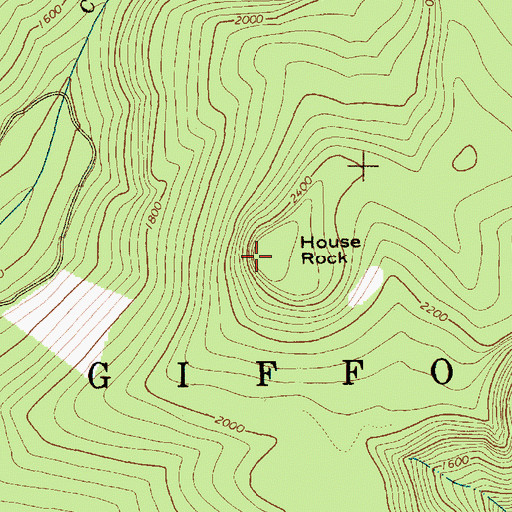 Topographic Map of House Rock, WA