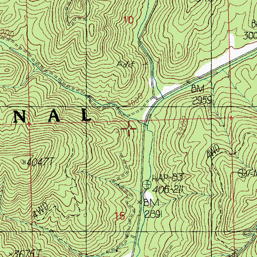 Topographic Map of Hovey Creek, WA