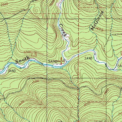 Topographic Map of Howard Creek, WA