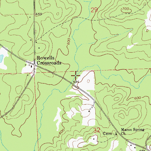Topographic Map of Little Loblockee Creek, AL