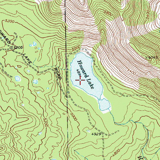 Topographic Map of Howard Lake, WA