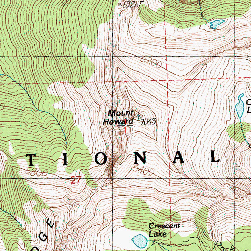 Topographic Map of Mount Howard, WA